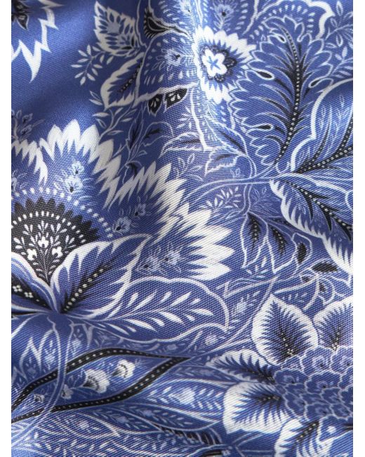 Etro Kesa フローラル シルクローブ Blue
