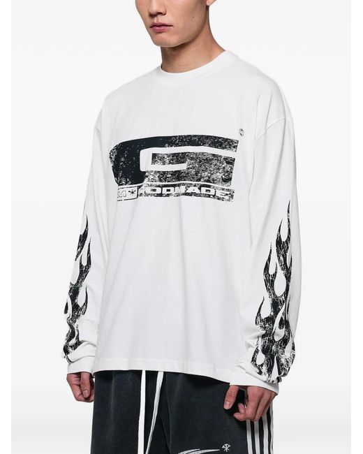 GODMADE White Graphic-Print Long-Sleeve T-Shirt for men