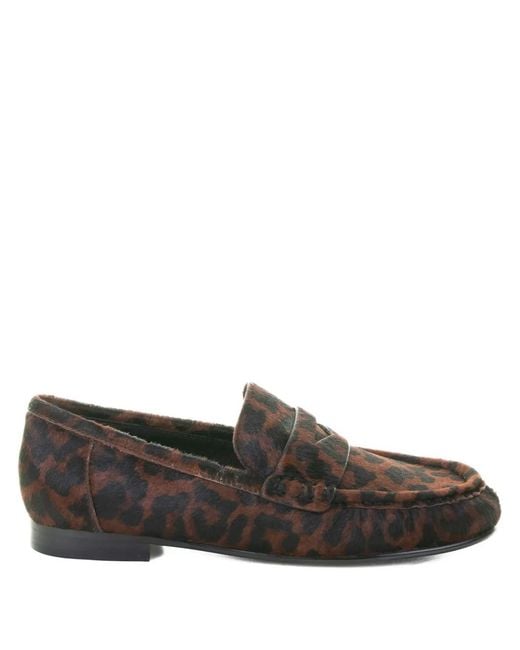 Bibi Lou Brown Leopard-Print Loafers