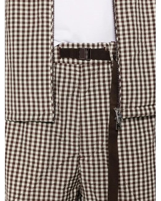 Moncler Brown Checked Belt Shorts for men