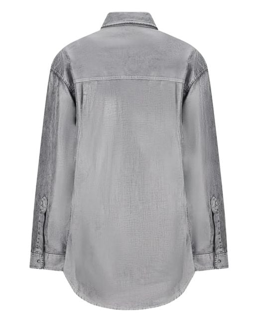 DARKPARK Gray Denim-Effect Collared Shirt