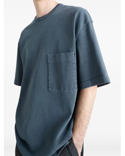 Lemaire Blue Chest-Pocket Short-Sleeve T-Shirt for men