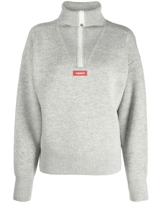 Coperni Gray Half-Zip Jumper