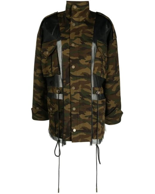 Monse Black Deconstructed Camouflage Jacket