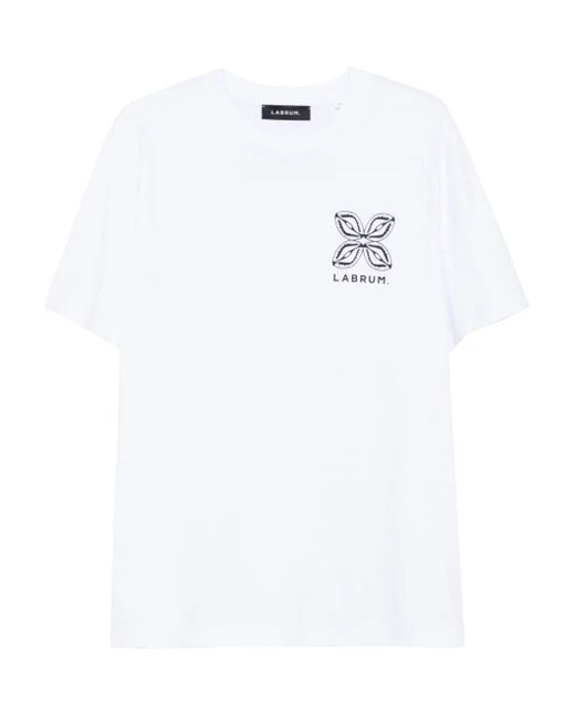 LABRUM LONDON White Cowrie Shell Shell-Print T-Shirt for men