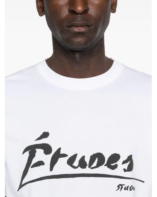 Etudes Studio White The Regular Signed Graphic-Print T-Shirt for men