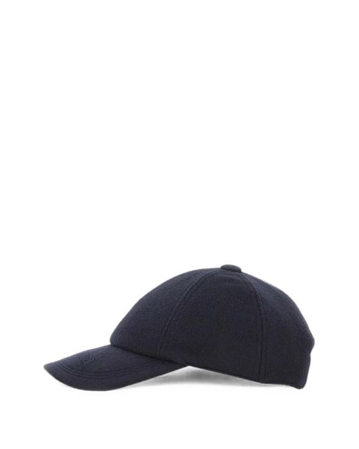 Max Mara Blue Lancia Logo-Embroidered Cashmere Baseball Cap