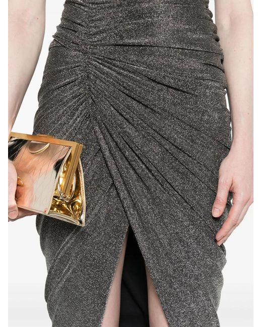 Alexandre Vauthier Gray Halterneck Lurex Maxi Dress