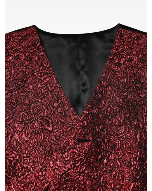 Dolce & Gabbana Red Sing-Breasted Waistcoat for men