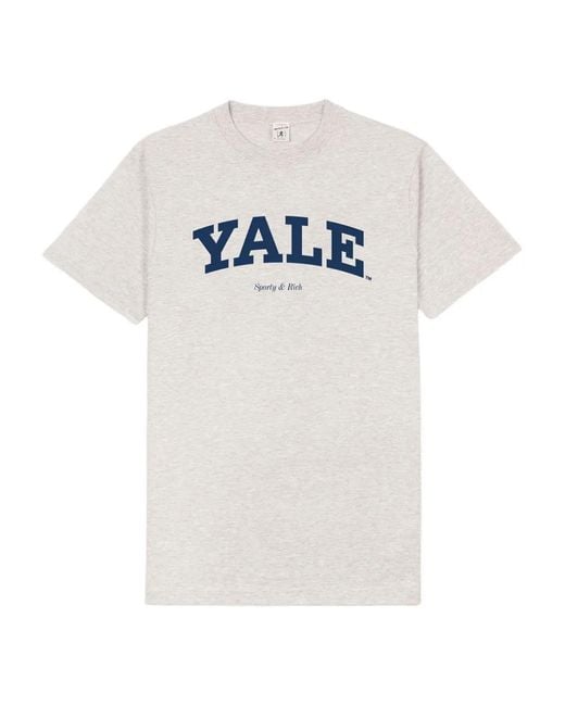 Sporty & Rich White Yale-Logo T-Shirt for men