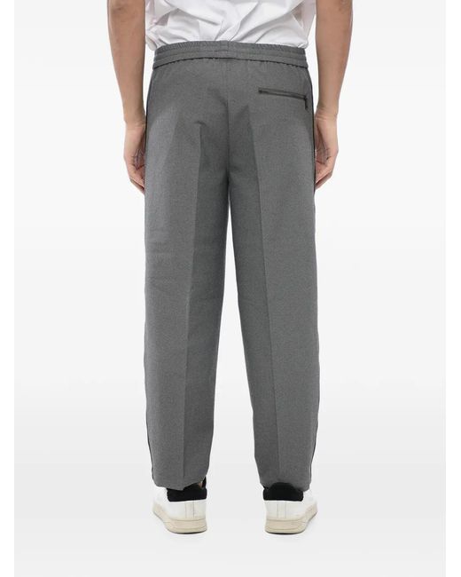 Neil Barrett Gray Elasticated-Waistband Zip-Pocket Trousers for men