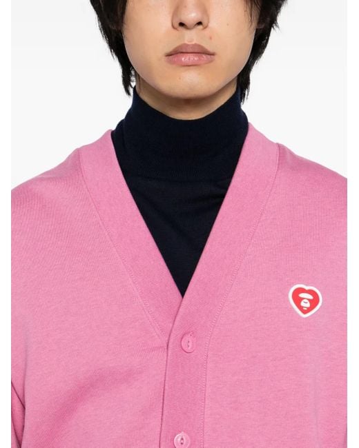 Aape By A Bathing Ape Geknöpfter Cardigan in Pink für Herren