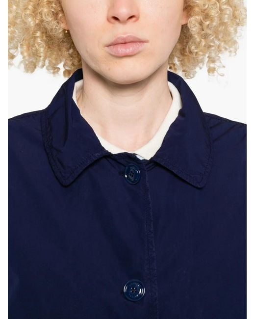 Aspesi Blue Manteau Mi-Long Droit