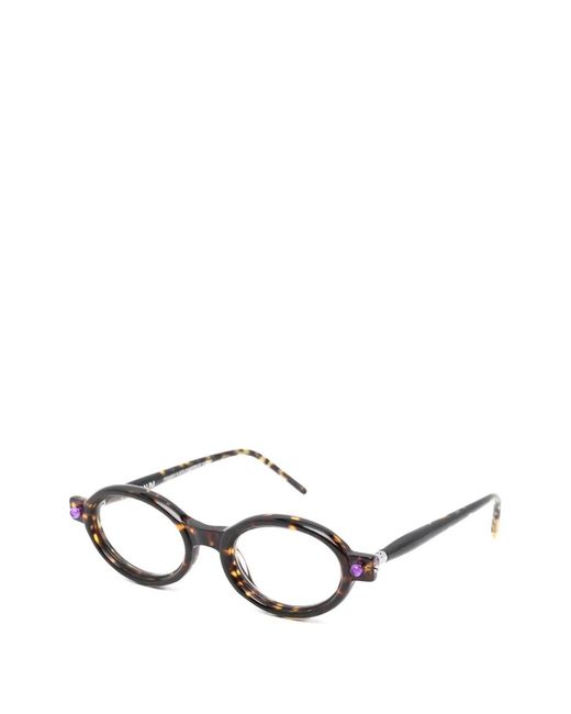 Kuboraum Brown Round-Frame Glasses