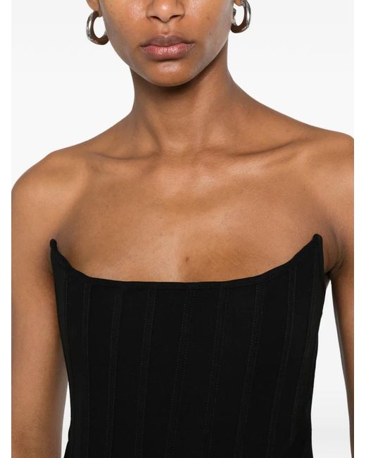 GIUSEPPE DI MORABITO Black Strapless Corset Top