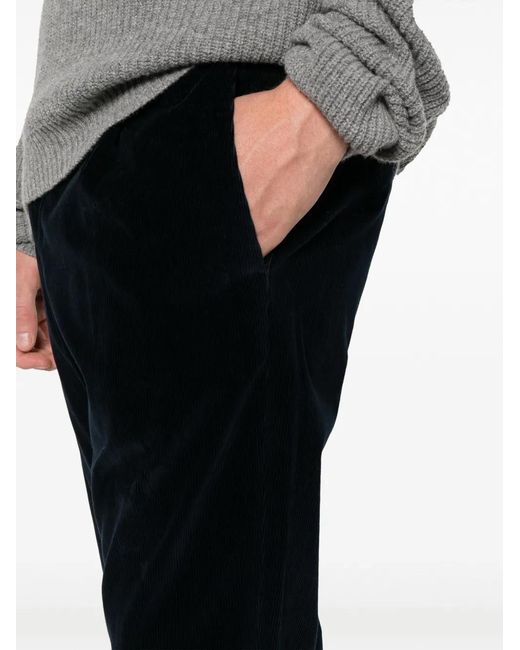 PT Torino Blue Drawstring-Waist Straight-Leg Corduroy Trousers for men