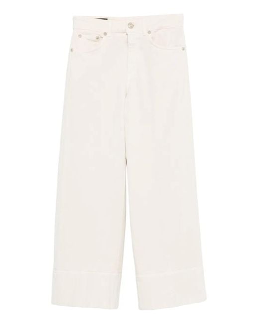 Dondup White Jeans mit geradem Bein