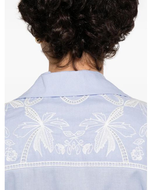 Sandro White Embroidered Linen Maxi Dress