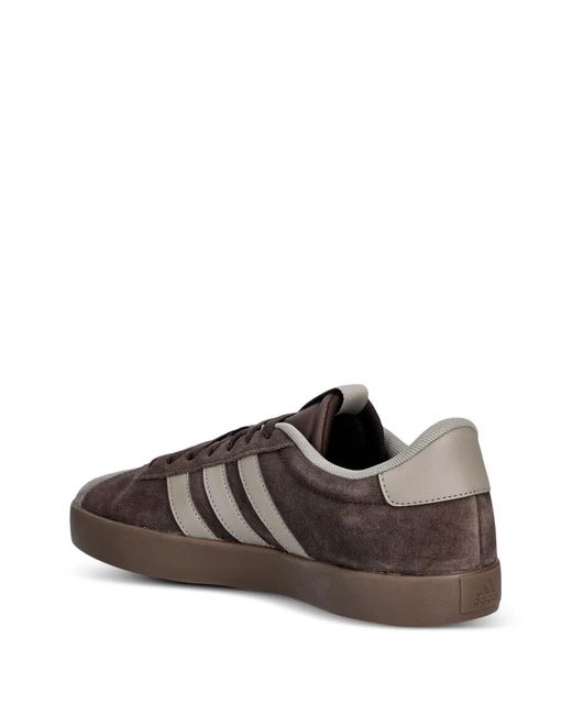Adidas Brown Vl Court 3.0 Suede-Panelled Sneakers for men