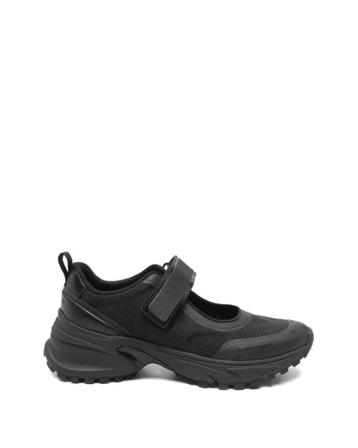 Calvin Klein Black Hike Runner Touch-Strap Sneakers