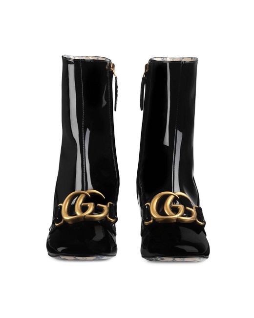 gucci leather boot with double g