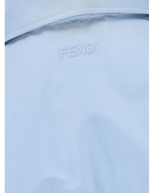 Fendi Blue Chemise À Effet Plissé