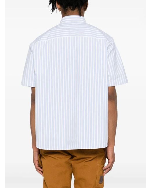 Aape By A Bathing Ape White Aapenow Moonface-Logo Striped Shirt for men