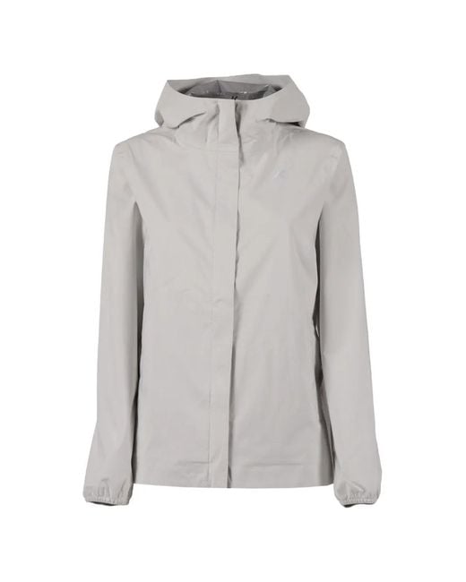 K-Way Gray Stretch Hooded Jacket