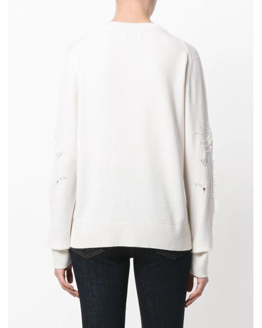 Barrie White Romantic Timeless Cashmere Round Neck Pullover