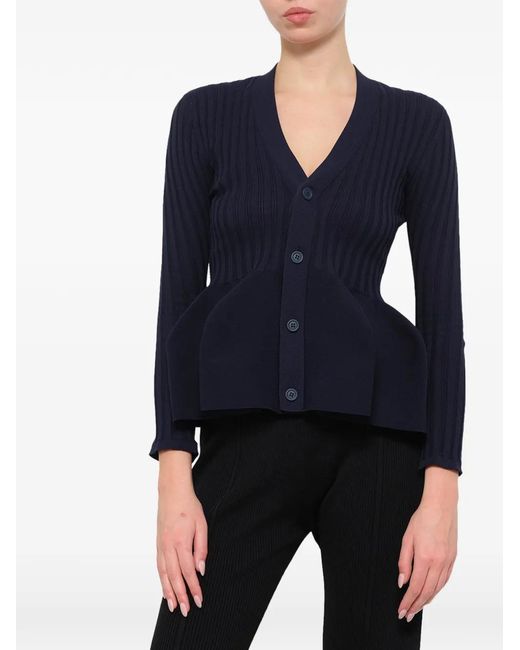 CFCL Blue Pottery Ribbed-Knit Cardigan