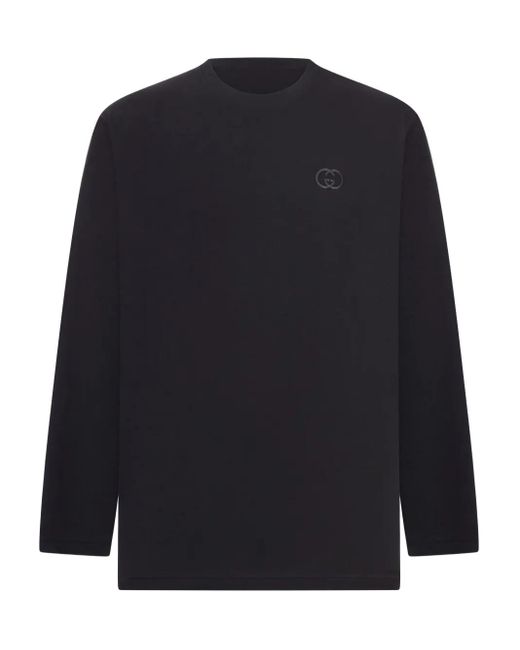 Gucci T-Shirt Met Geborduurd Gg-Logo in het Blue voor heren