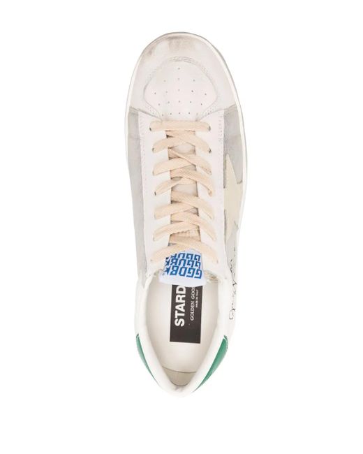 Golden Goose Deluxe Brand White Stardan Distressed Star-Appliqué Sneakers for men