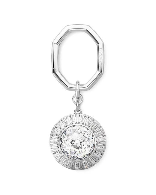 Swarovski White Lucent Crystal-Embellished Octagonal Keyring