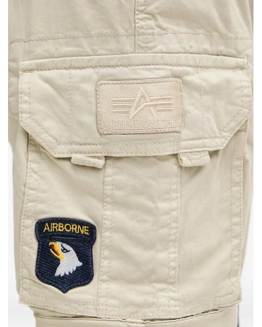 Alpha Industries Natural Crew Patch-Detail Cargo Shorts for men