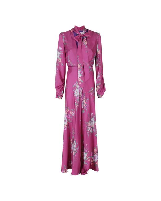 Raquel Diniz Pink New Valerie Floral-Print Maxi Dress