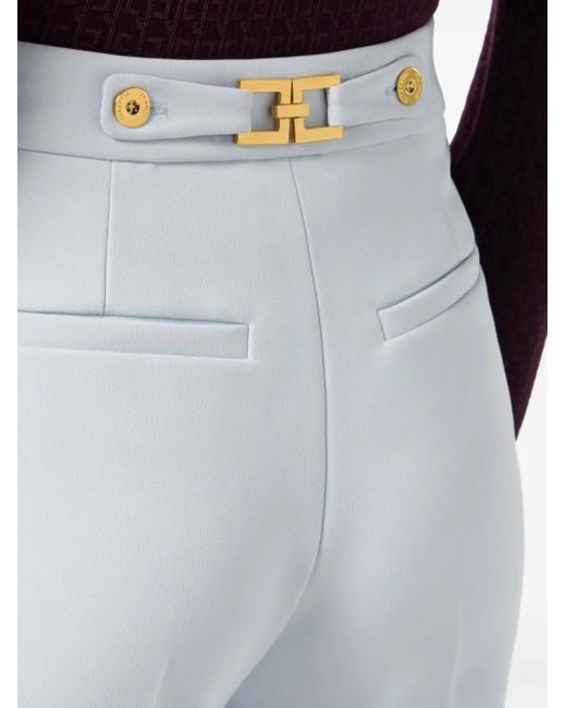 Elisabetta Franchi White Plissierte High-Waist-Shorts
