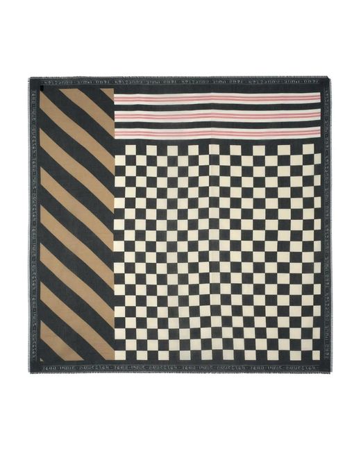 Jean Paul Gaultier Black Patchwork Cotton Scarf