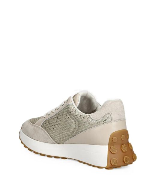 Liu Jo White Suede-Trim Panelled Sneakers