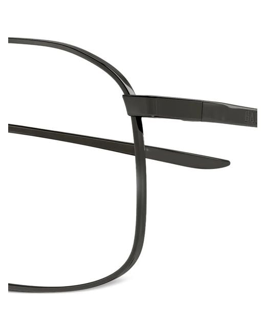 Balenciaga Black Rectangle Glasses for men