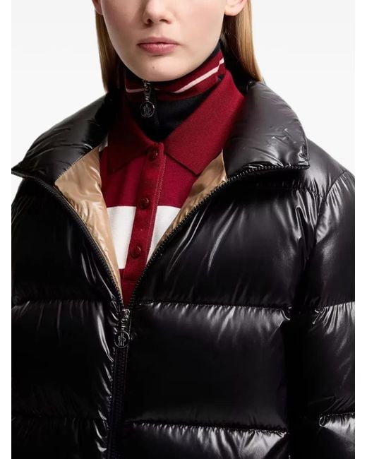 Moncler Black Abbadia Quilted Logo-Patch Jacket