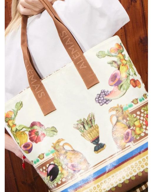 ALÉMAIS Metallic Mercado Graphic-Print Tote Bag