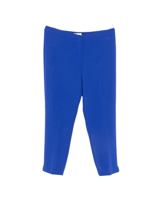 Marina Rinaldi Blue Raggioxnew Elasticated-Waistband Slim-Fit Trousers