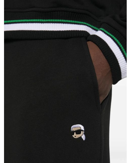 Karl Lagerfeld Black Ikon Wide-Leg Track Pants