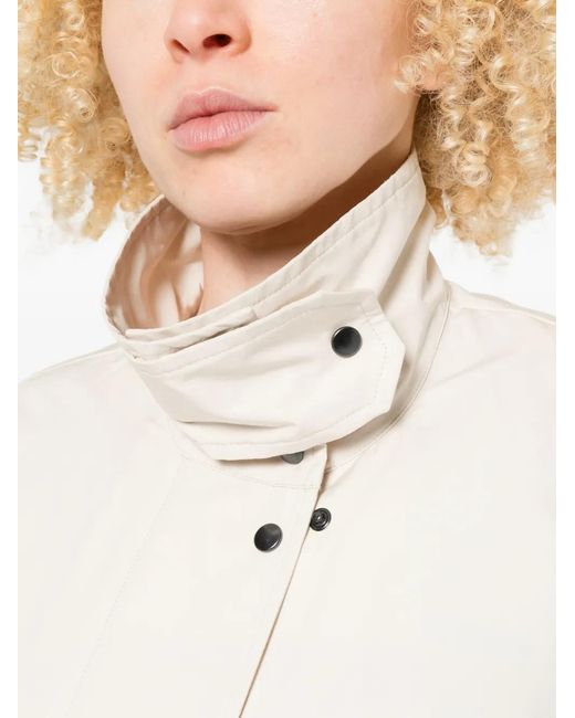 Aspesi White Veste À Col Montant
