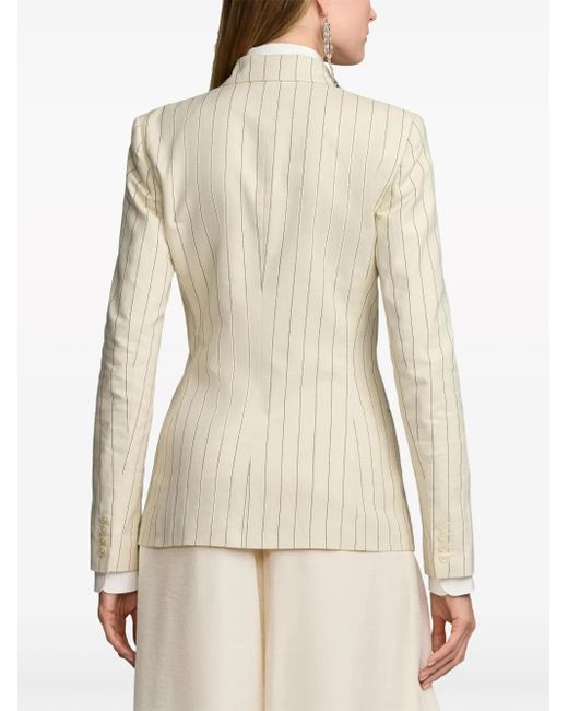 Ralph Lauren Natural Skye Pinstripe-Print Blazer
