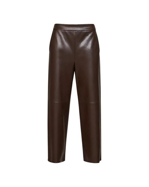 Max Mara Multicolor Leather-Effect Straight-Leg Trousers