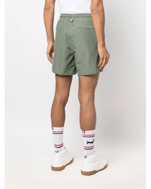 Thom Browne Green Grosgrain-Tab Track Shorts for men