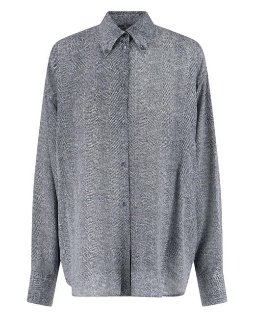 Camisa con motivo de espiga Ermanno Scervino de color Gray