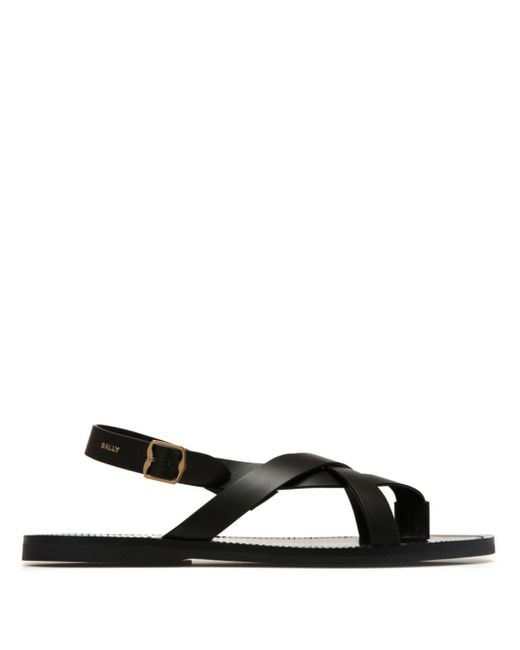 Bally Black Crossover-strap Leather Sandals for men