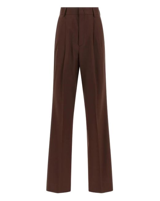 ARMARIUM Brown Pleated-Front Wool Trousers